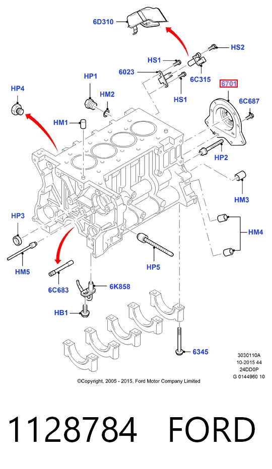 Сальник коленвала корінний на Ford Transit V V184/5