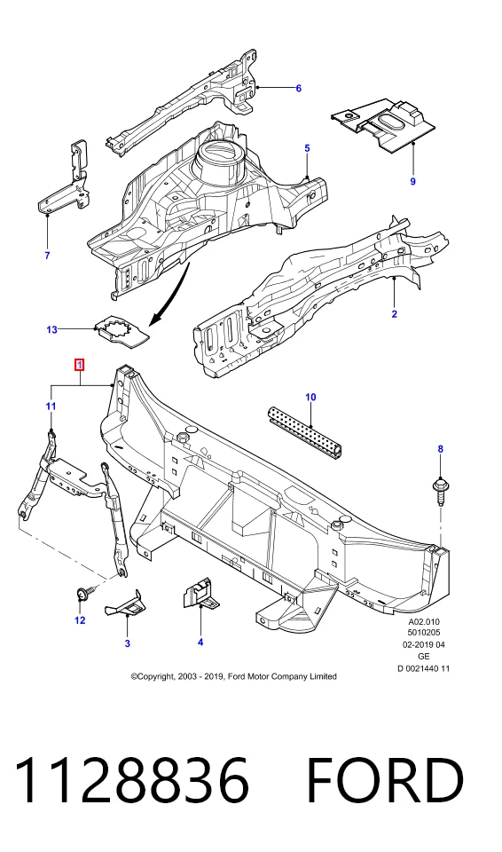 Панель передня Ford Mondeo III універсал (BWY) (2000 - 2007) ціна, від 63.35 USD