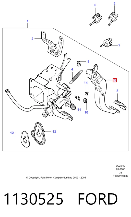Педаль зчеплення на Ford Mondeo III B5Y