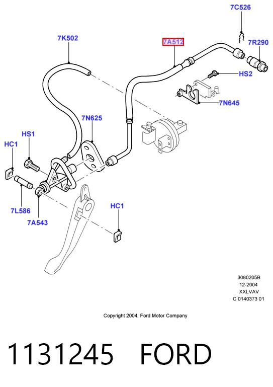 Трубка гідроприводу зчеплення на Ford Ka  RBT