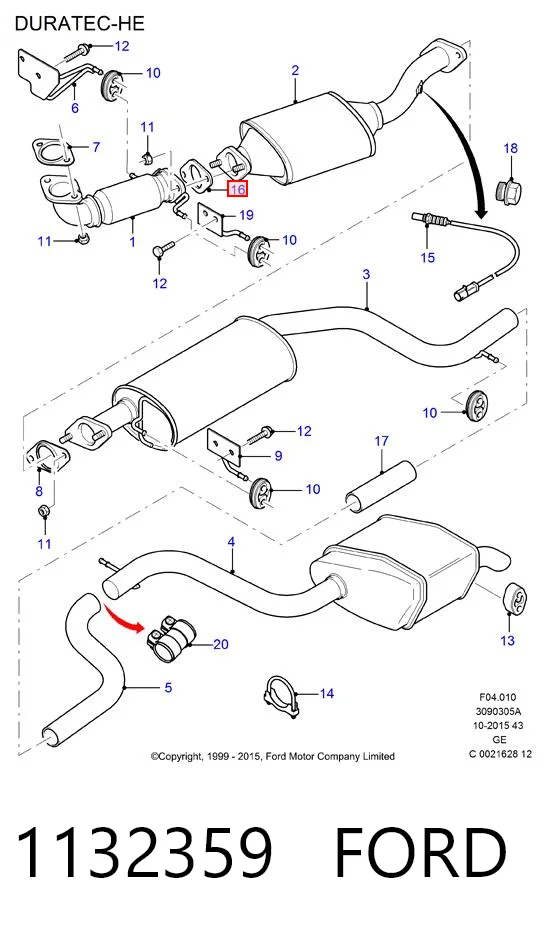 Прокладка прийомної труби глушника Ford Mondeo II седан (BFP) (1996 - 2000) ціна, від 2.82 USD