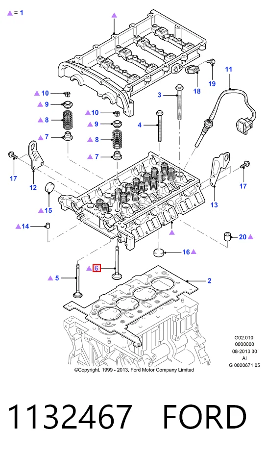 LR004401 Land Rover Випускний клапан двигуна