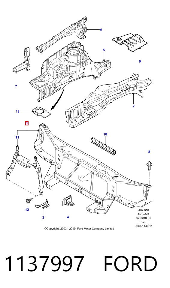 Купити Рамка радіатора Ford Mondeo III BWY