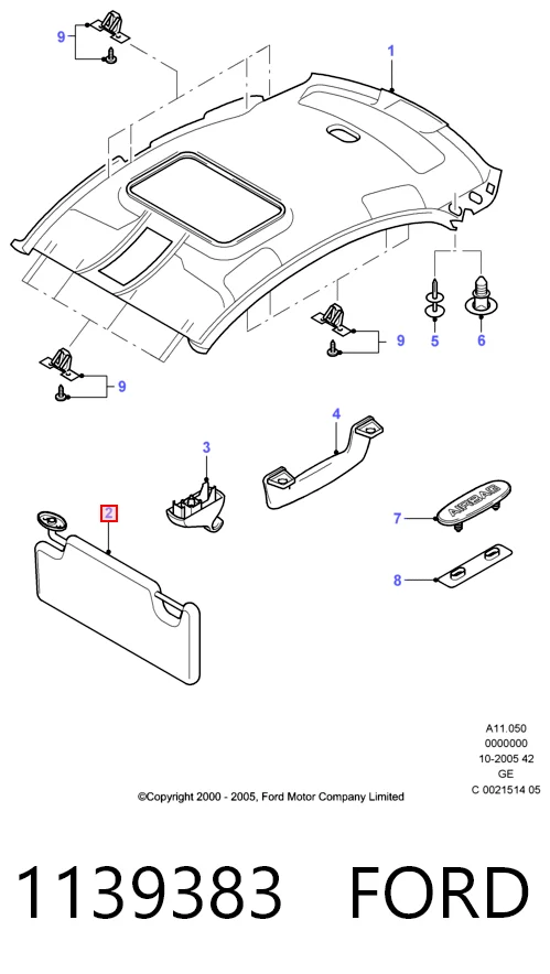 Козирок протисонячний на Ford Mondeo III BWY