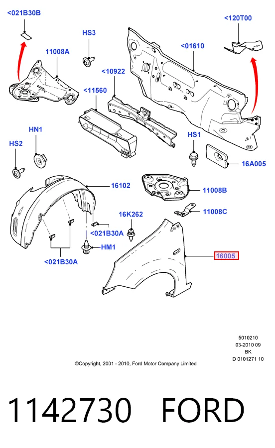 Крило переднє праве TYG FD10131AR ціна, від 39.44 USD