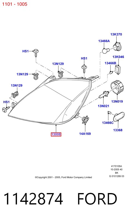 Фари Ford Fiesta COURIER фургон (J5S, J3S) (1996 - 2002) ціна, від 74.11 USD
