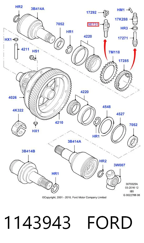 1143943 Ford Датчик швидкості спідометра