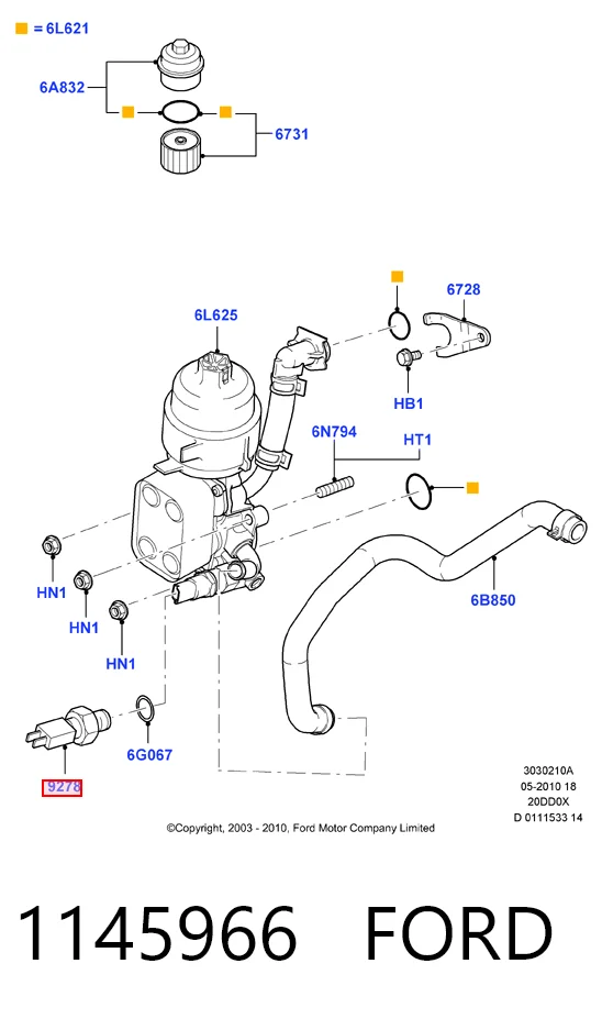 1145966 Ford Датчик показника тиску масла