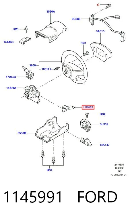1145991 Ford Перемикач підрульовий, лівий