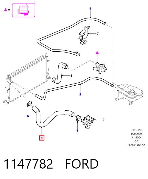 1147782 Ford Патрубок системи охолодження