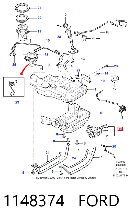 Паливний насос електричний, погружной на Ford Mondeo III B4Y