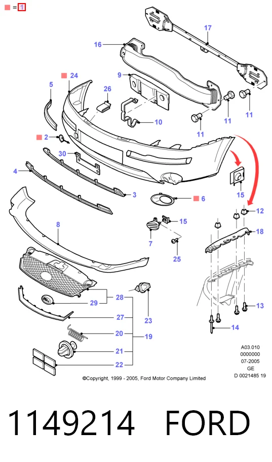 Бампер передній TYG FD04171BB