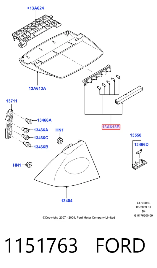Стоп-сигнал заднього скла на Ford Mondeo III B5Y