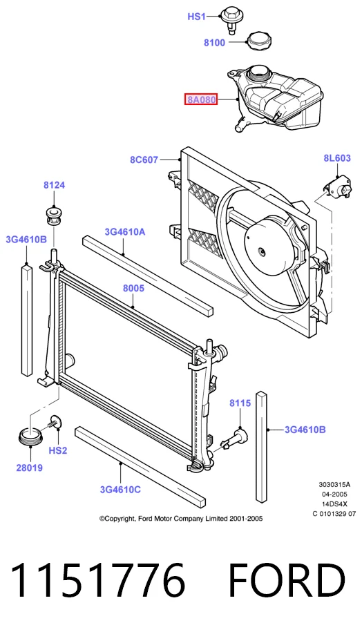 Бачок системи охолодження двигуна розширювальний Ford Ka хетчбек (RBT) (1996 - 2008) ціна, від 50.25 USD