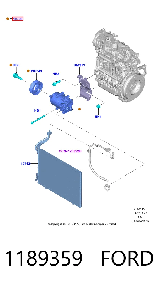 1189359 Ford Компресор холодоагенту