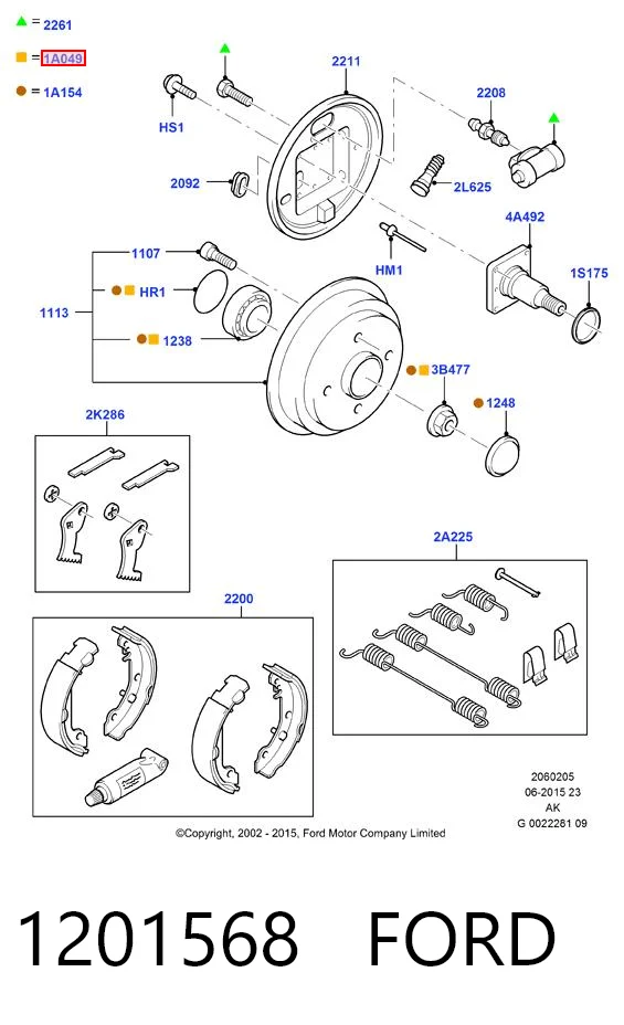 1201568 Ford Підшипник ступиці задньої