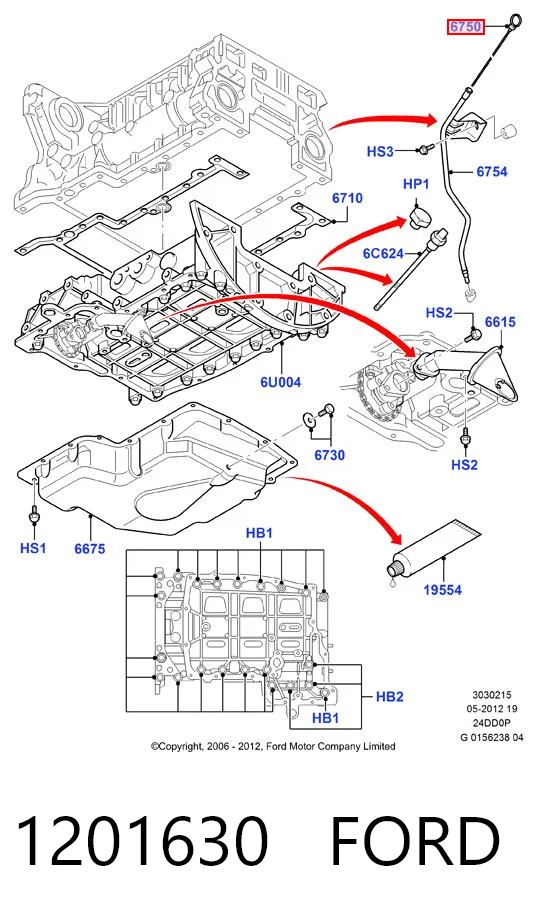 1201630 Ford Покажчик рівня масла