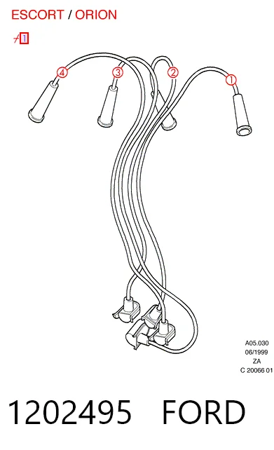 Дроти запалювання Ford Escort IV хетчбек (GAF, AWF, ABFT) (1985 - 1990) ціна, від 15.92 USD