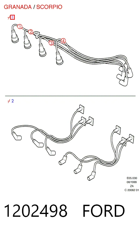  Високовольтні дроти Ford Sierra 2