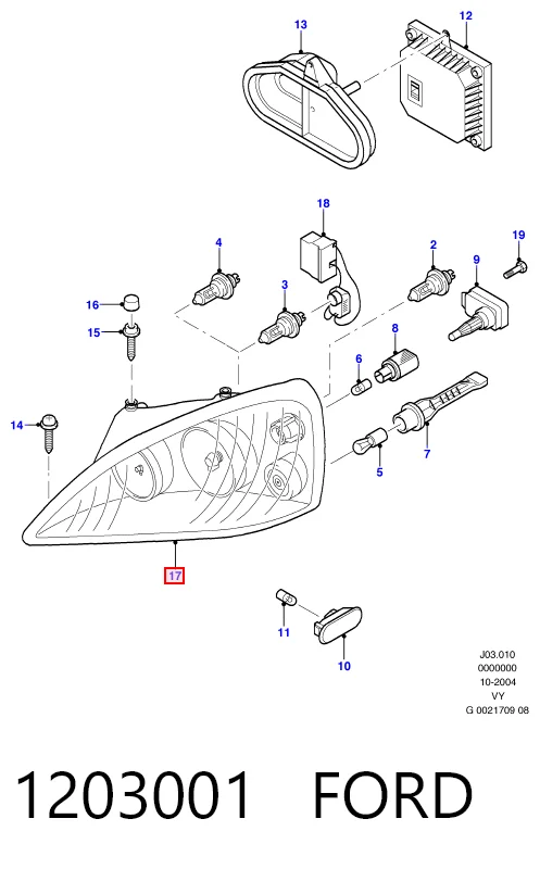 1203001 Ford Основна фара - вставка