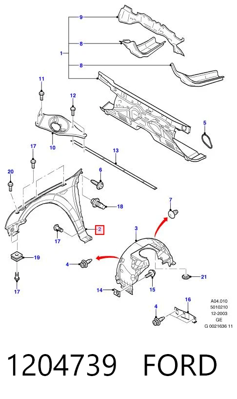 FD10128AL TYG Переднє ліве крило