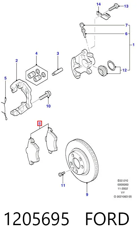 1205695 Ford Передні гальмівні колодки
