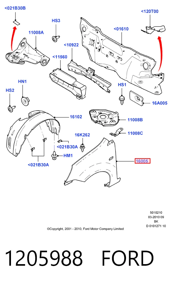 Переднє праве крило TYG FD10131AR