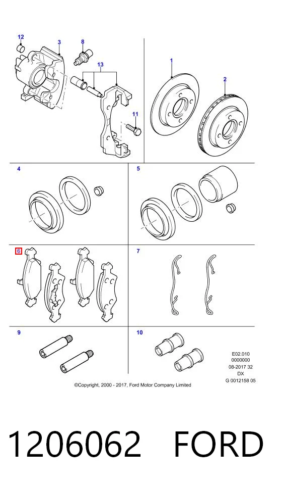 1206062 Ford Передні гальмівні колодки