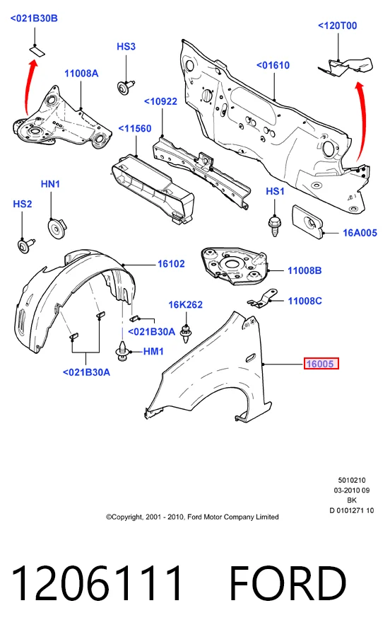 FD10131AR TYG Крило переднє праве