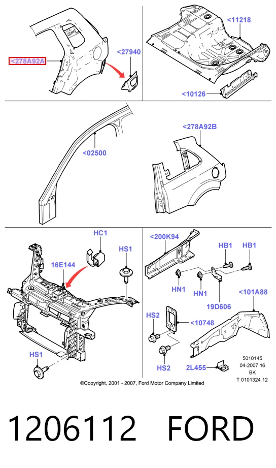 Переднє ліве крило на Ford Fiesta Mk5 JH, JD