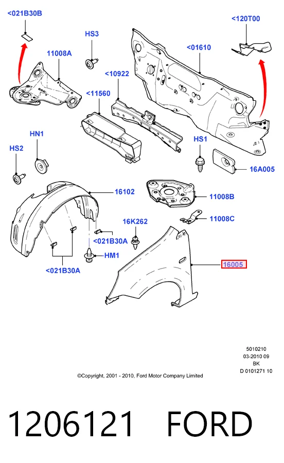 FD10184AL TYG Переднє ліве крило