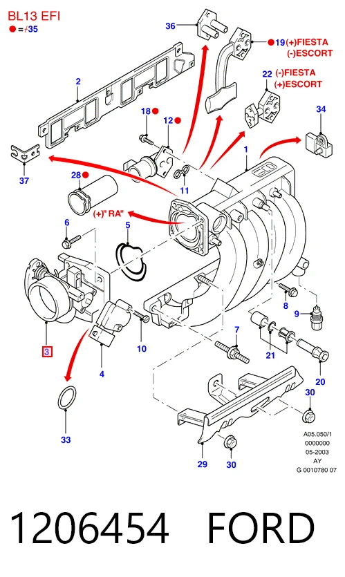 Купити Дросільна заслінка Ford Ka  RBT
