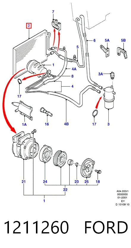  Радіатор кондиціонера Ford Transit 4