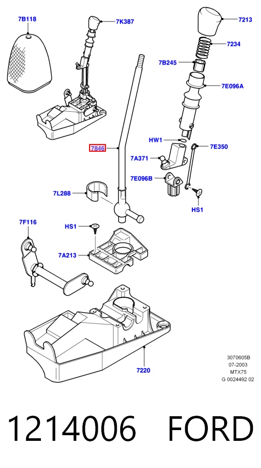 Важіль перемикання передач Ford Focus 1 DAW, DBW