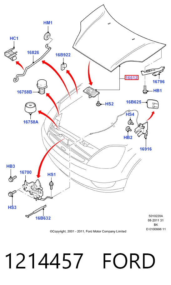 Капот Ford Fusion універсал (JU) (2002 - 2012) ціна, від 137.06 USD