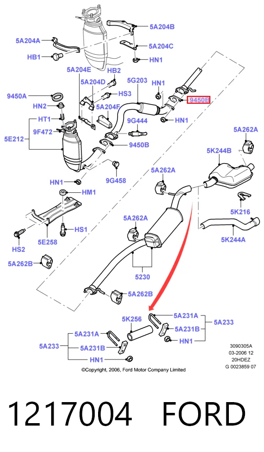 Прокладка монтажна, глушника Peugeot/Citroen 1688285180