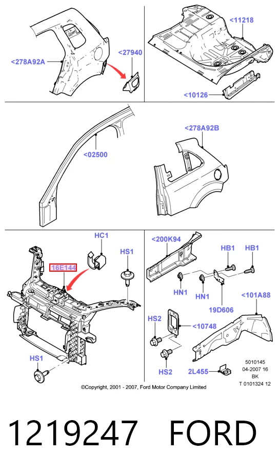 Панель передня Ford Fusion універсал (JU) (2002 - 2012) ціна, від 140.93 USD