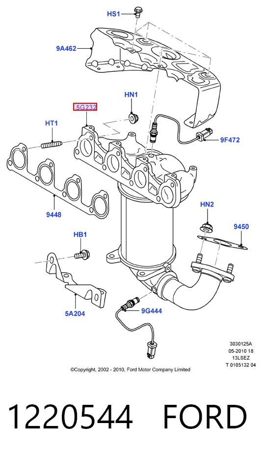 Каталітичний нейтралізатор відпрацьованих газів на Ford Fiesta Mk5 JH, JD