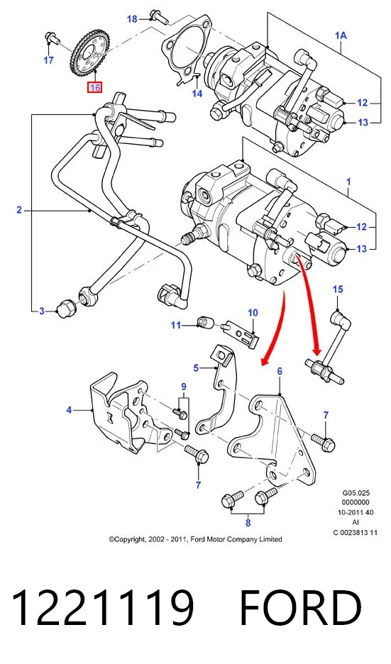 1221119 Ford Шестерня приводу ПНВТ