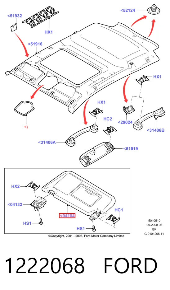 Козирок сонцезахисний автомобіля Ford Fusion універсал (JU) (2002 - 2012) ціна, від 7.03 USD