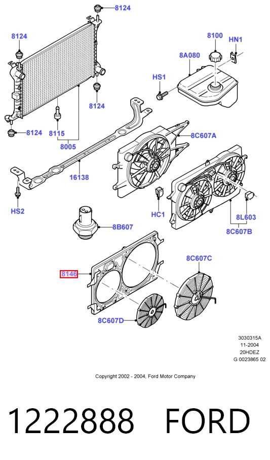 Кожух вентилятора Ford Focus I