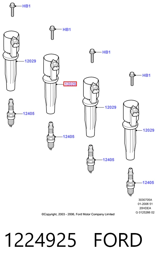 1224925 Ford Котушка запалювання