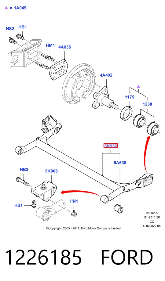 Балка задньої підвіски поперечна Ford Ka хетчбек (RBT) (1996 - 2008) ціна, від 988.99 USD