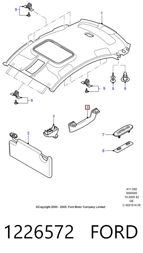 1226572 Ford Ручка салону, даху