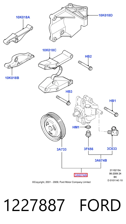 1227887 Ford Насос гідропідсилювача