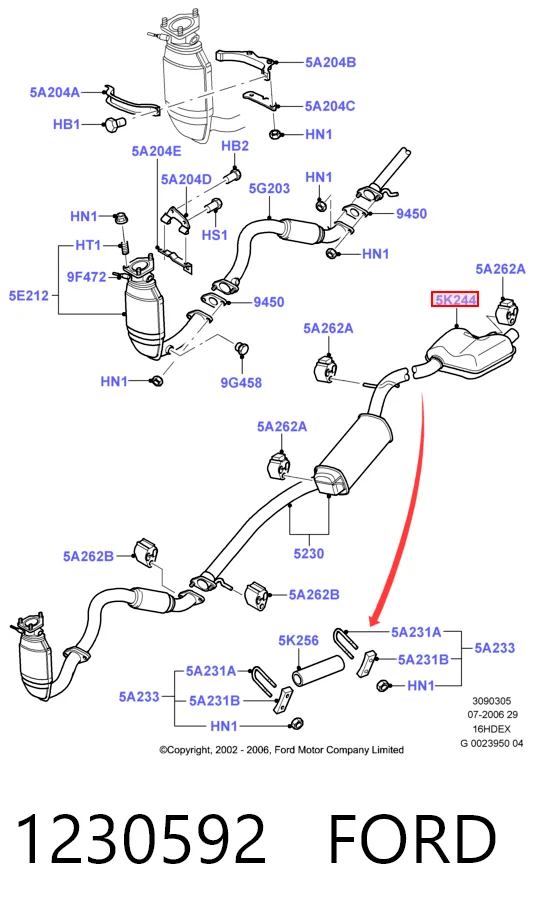 Глушник, задня частина на Ford Focus I DNW