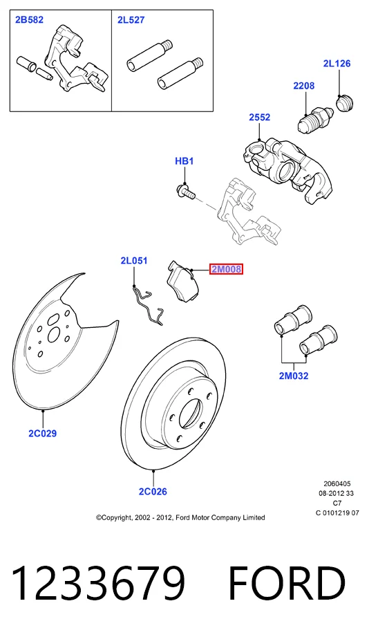 1233679 Ford Колодки гальмівні задні, дискові