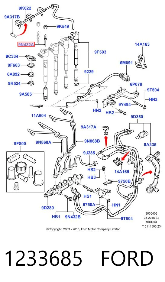1233685 Ford Болт кріплення форсунки