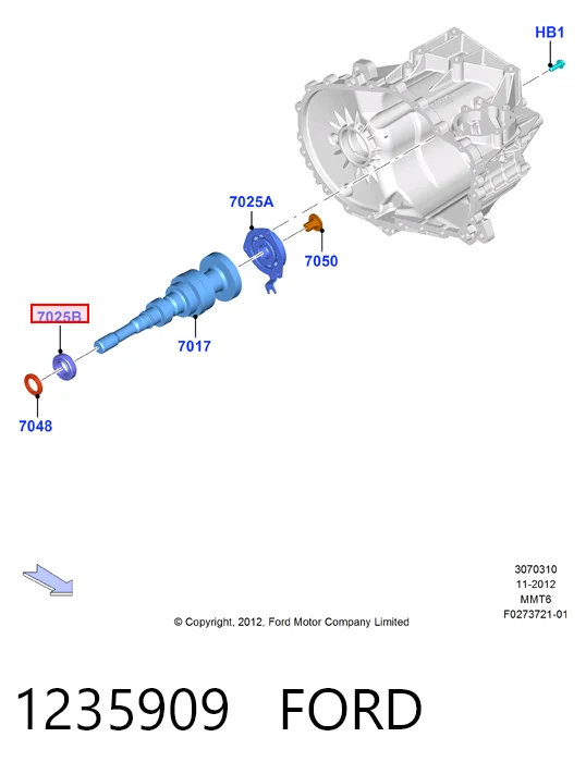Підшипник головного вала МКПП на Ford Transit VII V363