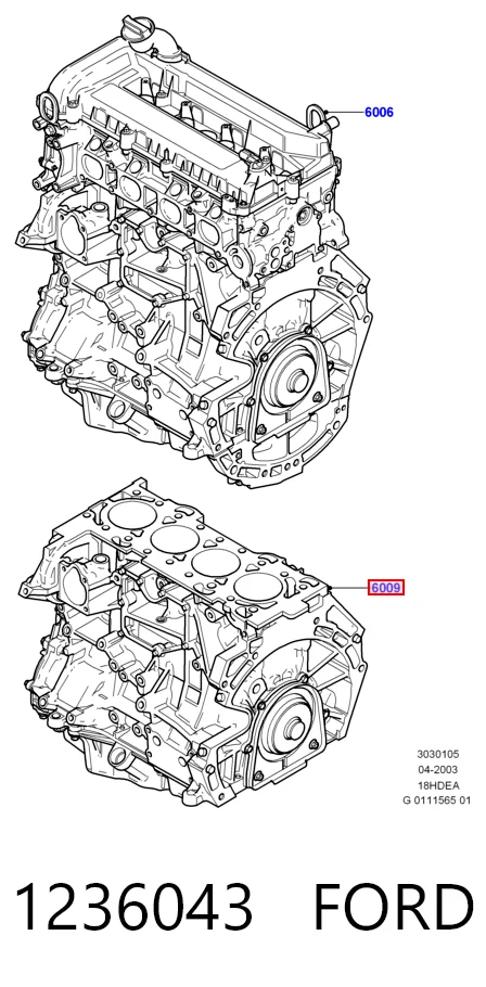 Купити 4M5G6011DB Ford Блок циліндрів